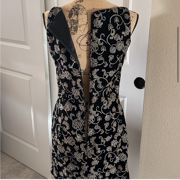 Vintage Jessica McClintock‎ Gunne Sax Black/Gold Elegant Cocktail Dress Size 7/8 - Picture 4 of 6